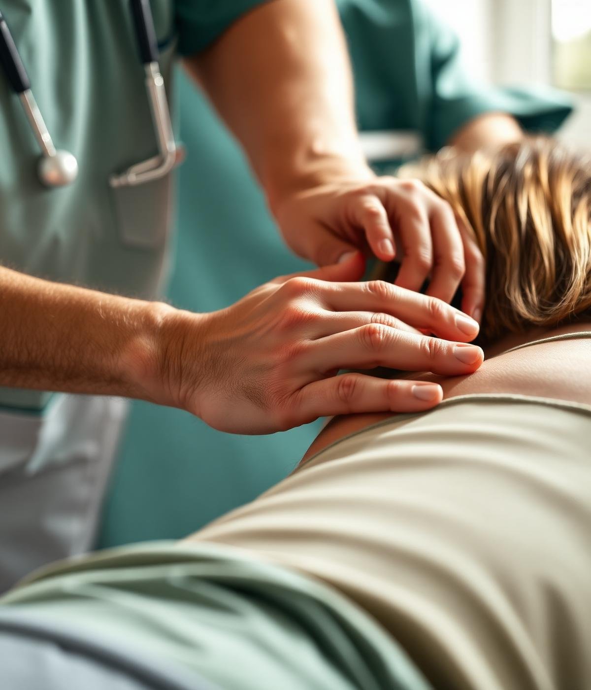 Physiotherapist providing manual therapy